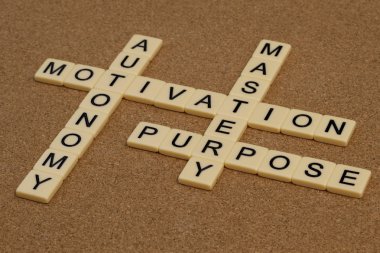 Mastery, autonomy, purpose, motivation clipart