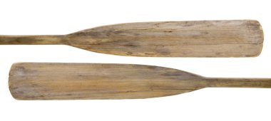 Old wooden paddles clipart