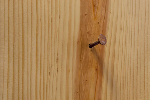 Rusty nail and wood — Stock Photo, Image