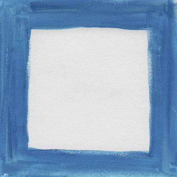 Niebieski rama na białym płótnie — Zdjęcie stockowe