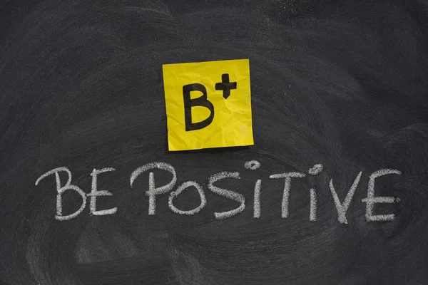 Be positive concept on blackboard — Stock Photo, Image