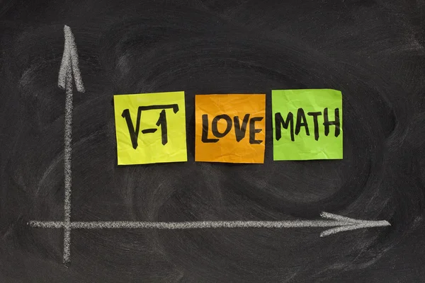 I love math - concept on blackboard — Stock Photo, Image
