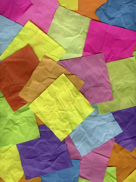 Coloful crumpled sticky notes — Stock Photo, Image