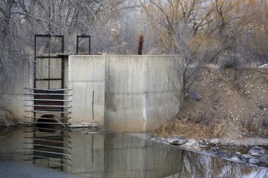 Diversion dam and irrigation ditch clipart