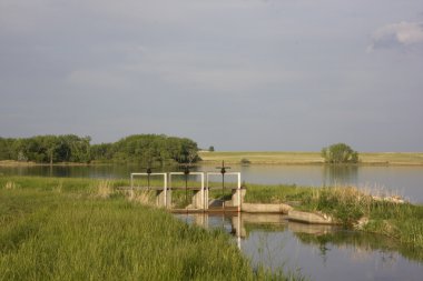 Irrigation channel and reservoir clipart