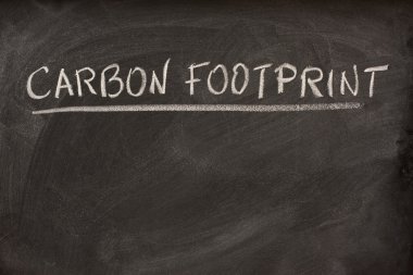 karbon ayak izi başlığı üzerine bir yazı tahtası