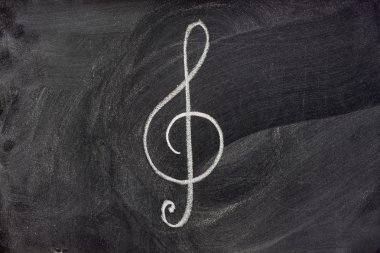 Musical notation sign on blackboard clipart