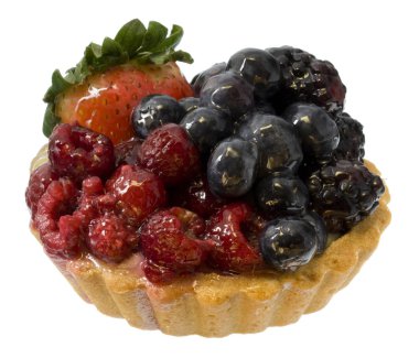 Fruit tart with variety of berries clipart