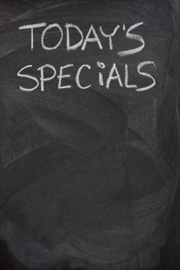 Today's specials text on blackboard clipart