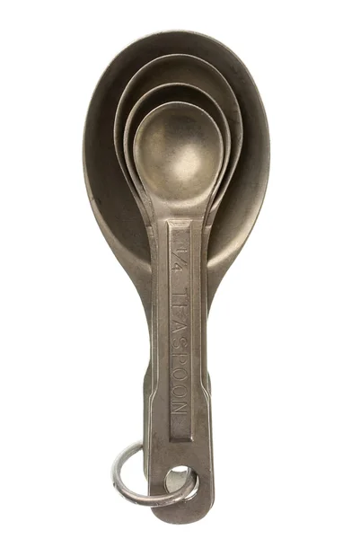 Set of aluminum measuring spoons — Stock Photo, Image