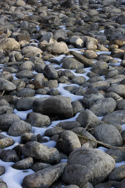 Vyschlé koryto řeky v zimě — Stock fotografie