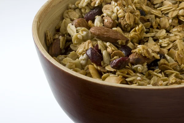 stock image Bowl of natural granola with cranberries and alm