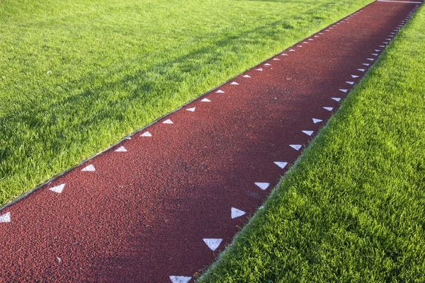 Running track for long jump competition — Stock Photo, Image