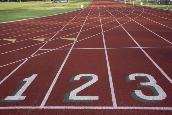 Starting line of a running ltrack — Stock Photo, Image