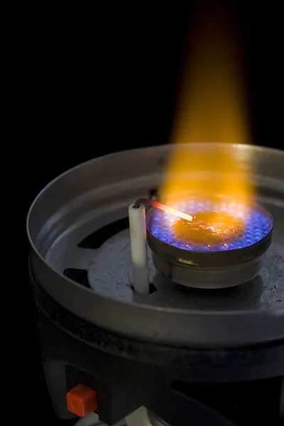 Flame burner of camping stove — Stock Photo, Image
