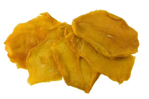 Plastry suszone mango na białym tle — Zdjęcie stockowe