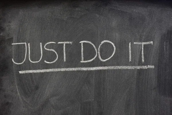 Just do it on a blackboard — Stock Photo, Image