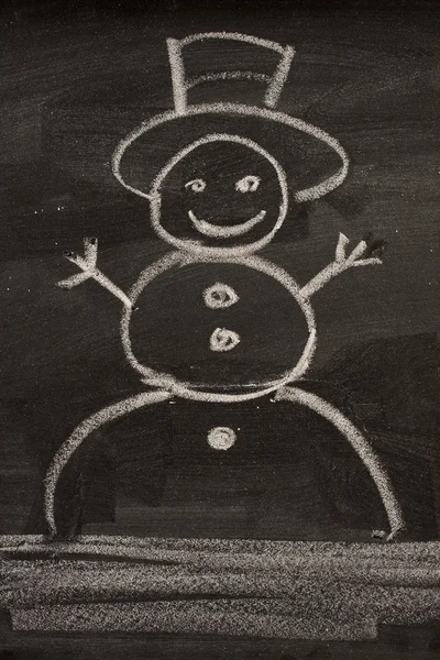 stock image Snowman on blackboard
