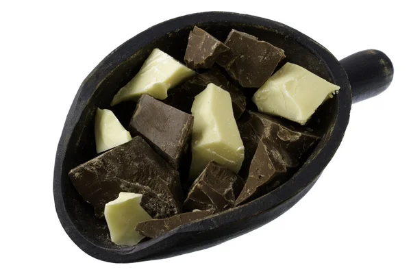 Scoop de mik y trozos de chocolate blanco — Foto de Stock