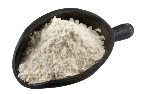 Scoop di farina di frumento o polvere bianca — Foto Stock
