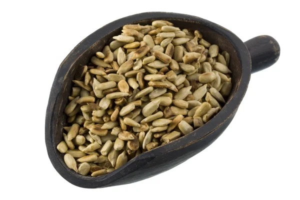 Colher de sementes de girassol torradas — Fotografia de Stock