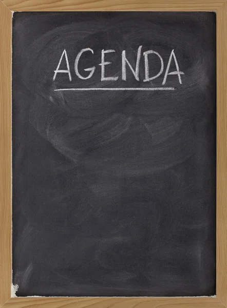 Agenda - blank blackboard sign — Stock Photo, Image
