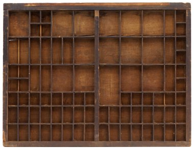 Vintage wooden typesetter case clipart