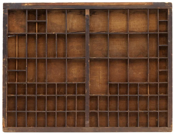 Vintage wooden typesetter case — Stock Photo, Image