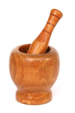 Wooden mortar and pestle clipart