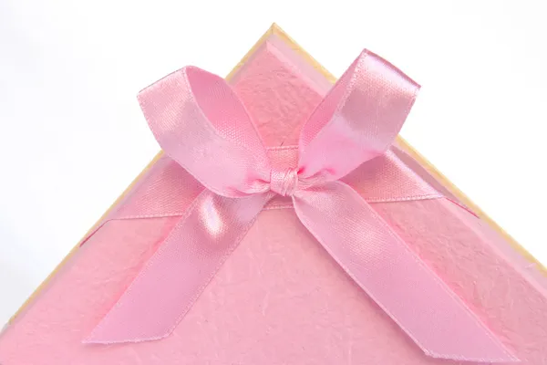 Rózsaszín ajándék íj — Stock Fotó