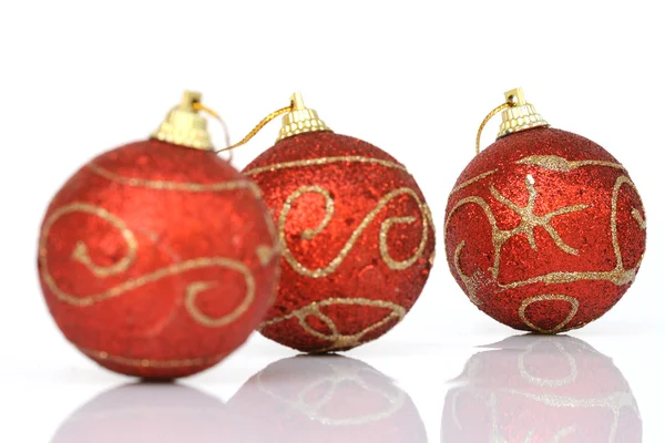 Tres bolas de Navidad Fotos de stock libres de derechos