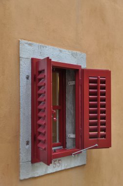 Red Window Shutter clipart