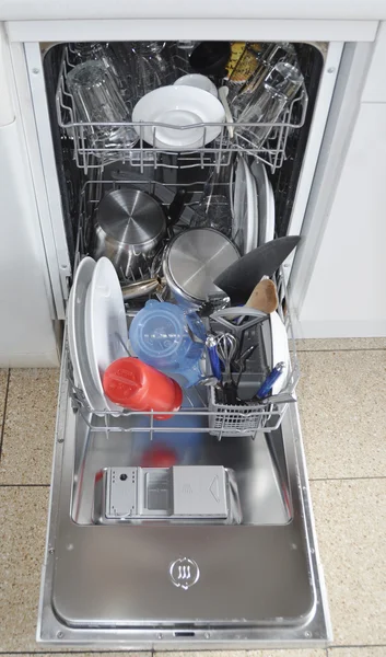 stock image Dishwasher with open hatch