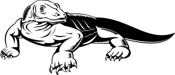 Σαύρα παρακολουθεί Komodo δράκος — Φωτογραφία Αρχείου