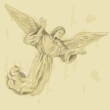 Angel with arms spread surplice clipart
