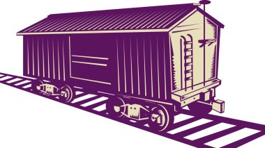 Boxcar of a cargo train clipart