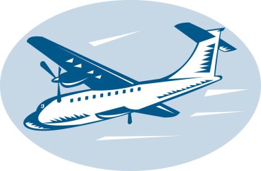 Retro vintage propeller airplane clipart