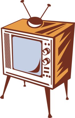 Retro styled television set clipart