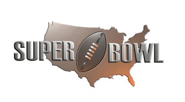 American super bowl football map clipart