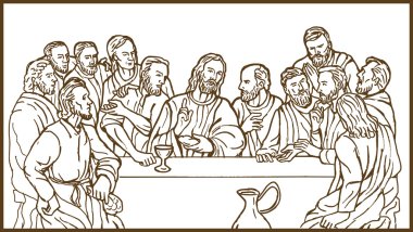 Last supper Jesus Christ disciples clipart