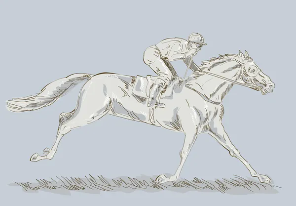 Koń dżokej wyścig wyścigi zwycięstwo — Zdjęcie stockowe