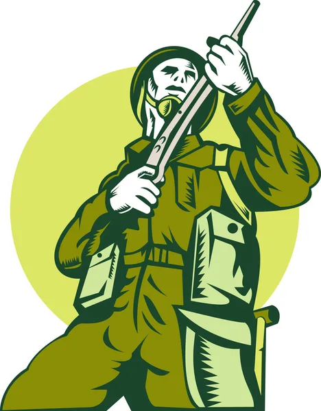 Солдат с винтовкой — стоковое фото