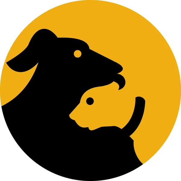 Honden- en kattenvoeders silhouet — Stockfoto