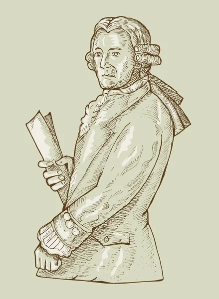 XVII wieku Pan arystokrata perukę — Zdjęcie stockowe