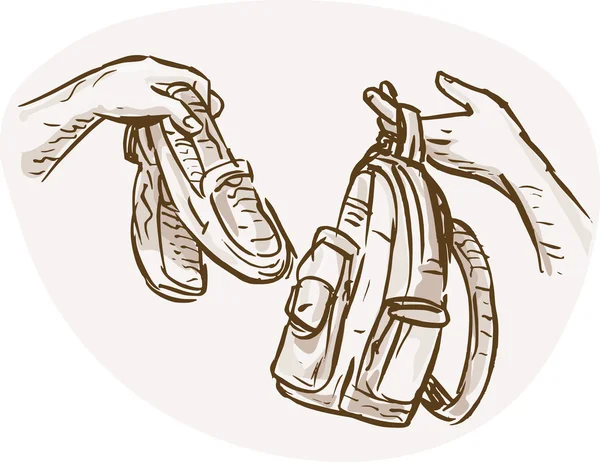 Руки Бартер торгівля обмін взуття сумка — стокове фото