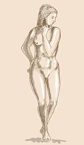Tekening vrouwelijke anatomie figuur — Stockfoto