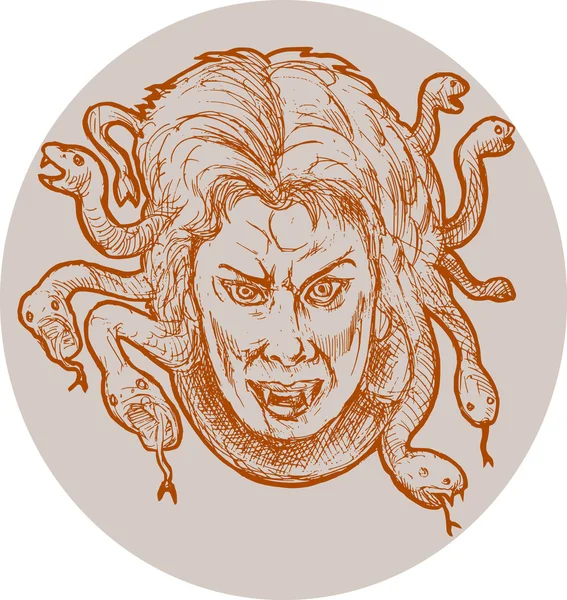 Medusa Schlangen aus der griechischen Mythologie als Haare — Stockfoto
