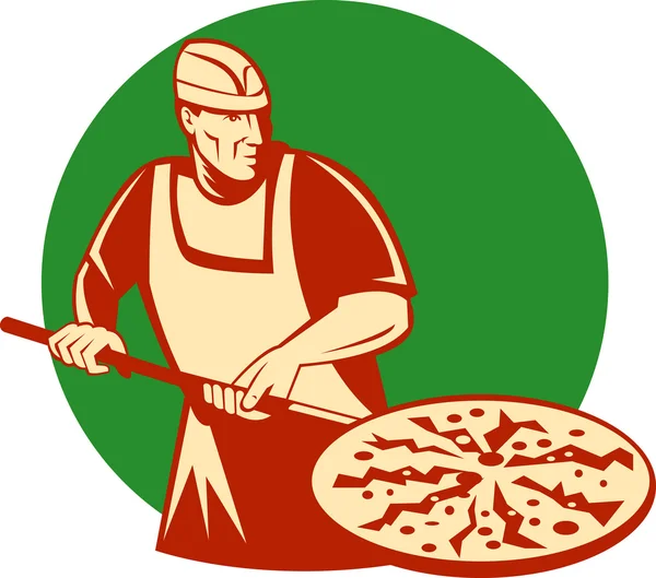 Pizza pie maker baker baking pan — Stock Photo, Image