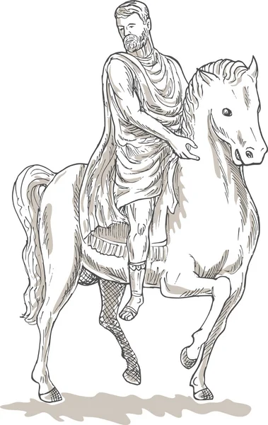 Ρωμαίος αυτοκράτορας στρατιώτης άλογο ιππασίας — Φωτογραφία Αρχείου