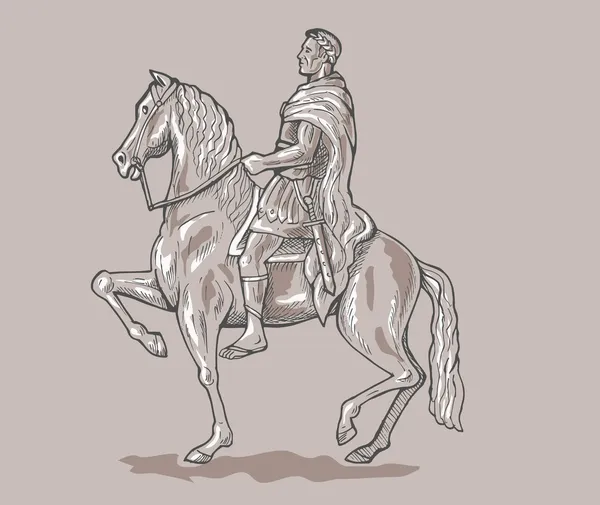 Empereur romain soldat cheval — Photo